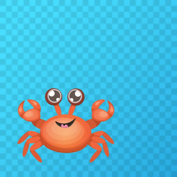 Karikatura červená krab znak s drápy izolované na průhledné mřížky backgound. Znamení vodních živočichů. Ikona nebo logo mořských plodů — Stockový vektor