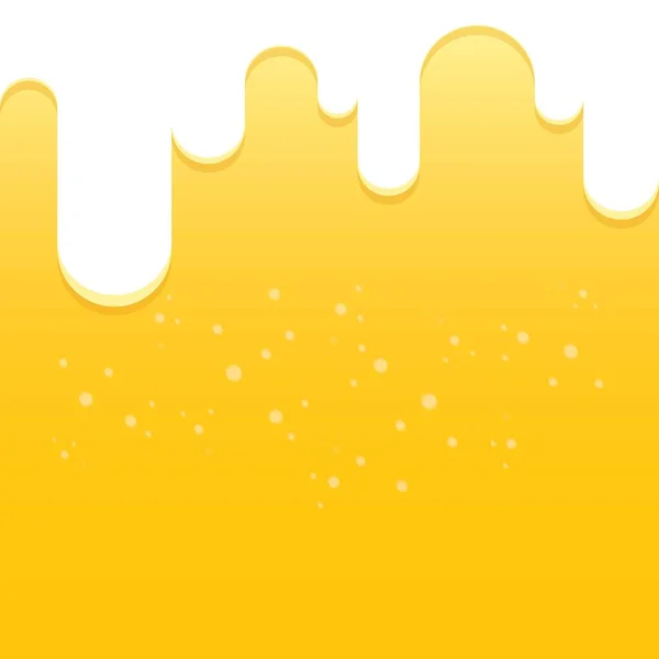Vector bierachtergrond met wit schuim en belletjes. licht bier poster ontwerp sjabloon — Stockvector