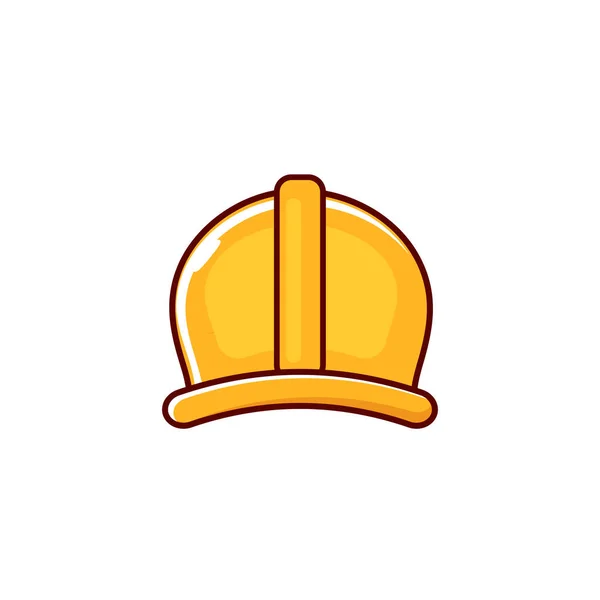 Casco di sicurezza cartone animato icona logo illustrazione isolato su sfondo bianco. Icona della Festa del Lavoro o del Primo Maggio — Vettoriale Stock