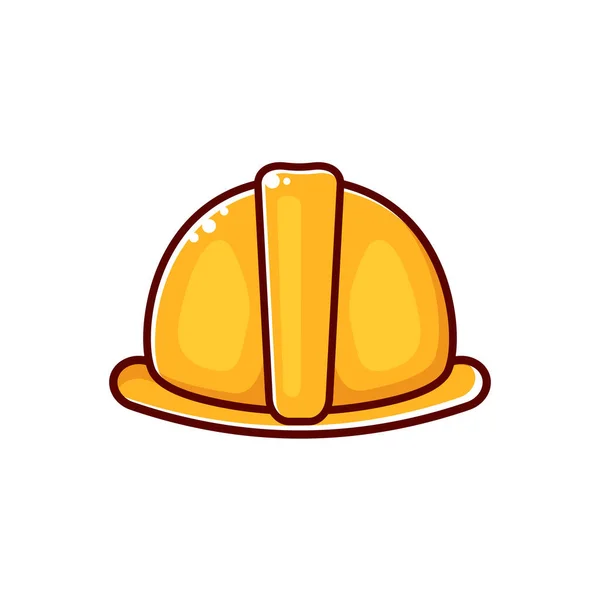 Safety Helmet cartoon Icon Logo Illustration Isolated on white background. Labour Day or May Day icon — Stock Vector