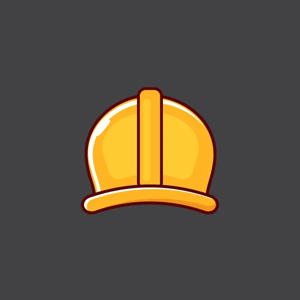 Casco di sicurezza cartone animato icona logo illustrazione isolato su sfondo grigio. Icona della Festa del Lavoro o del Primo Maggio — Vettoriale Stock