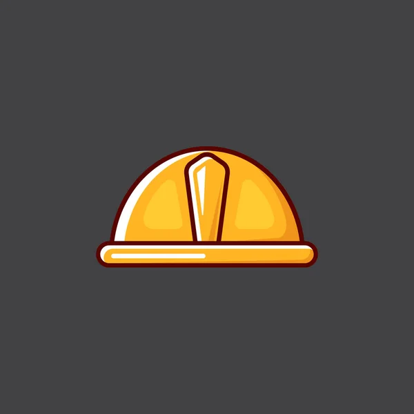 Capacete de segurança cartoon Icon Logo Ilustração Isolado em fundo cinza. Ícone de Dia do Trabalho ou de Maio —  Vetores de Stock