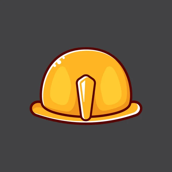 Safety Helmet cartoon Icon Logo Illustration Isolated on grey background. Labour Day or May Day icon — Stock Vector