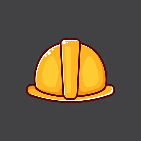 Safety Helmet cartoon Icon Logo Illustration Isolated on grey background. Labour Day or May Day icon — Stock Vector