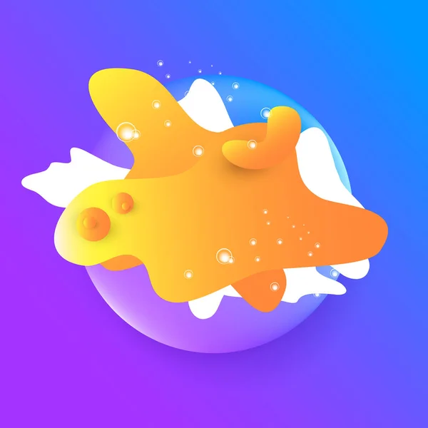 Fondo abstracto moderno púrpura y naranja para niños. Banderas abstractas degradadas con formas líquidas fluidas para el diseño de logotipos, volantes o infografías. Ilustración vectorial — Archivo Imágenes Vectoriales