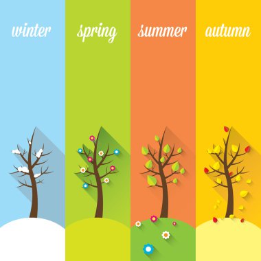 vector banner - four seasons clipart