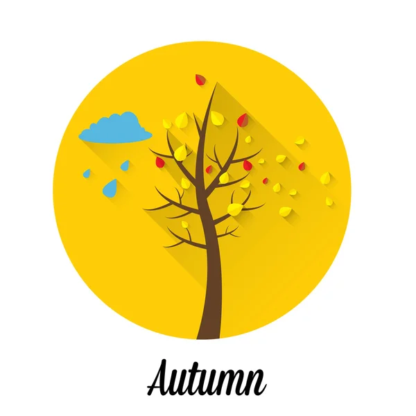 Vector otoño paisaje plano estilo fondo — Vector de stock