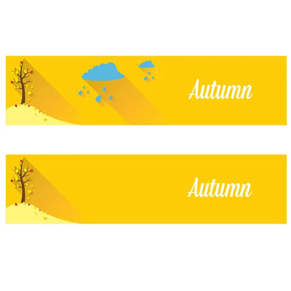 Vector otoño paisaje plano estilo fondo — Vector de stock