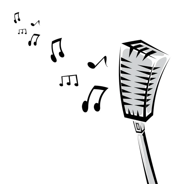 Illustration vectorielle de silhouette de microphone rétro — Image vectorielle