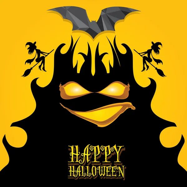 Vector feliz tarjeta de Halloween plantilla de diseño . — Archivo Imágenes Vectoriales