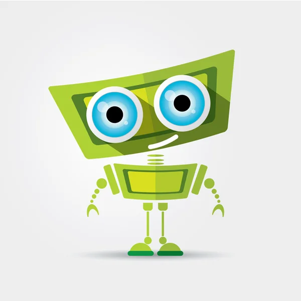 Personaje de dibujos animados lindo robot verde — Archivo Imágenes Vectoriales