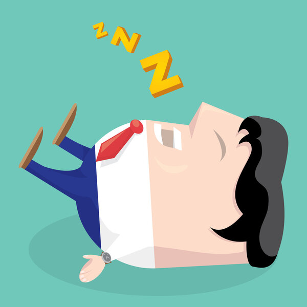 Businessman falling asleep at his work