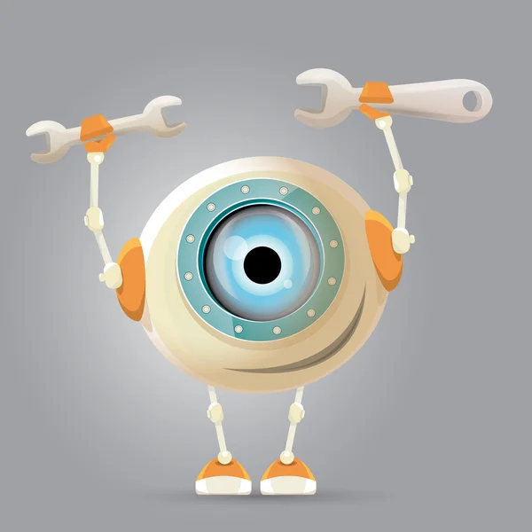 Cartoon Character Cute Robot — Stock Vector