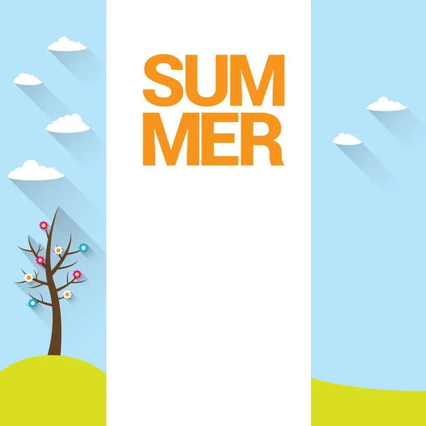 Flat summer sign or label. abstract background — Stock Vector