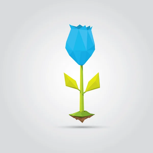 Conceptual flor de primavera rosa poligonal . — Vector de stock