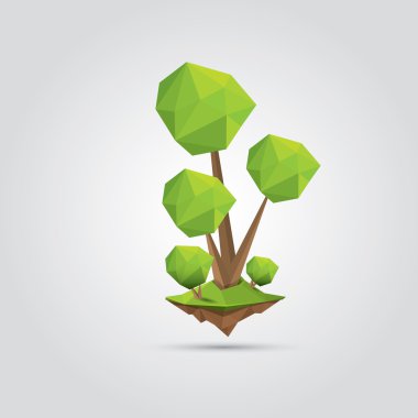 Kavramsal poligonal ağaç. vektör çizimi