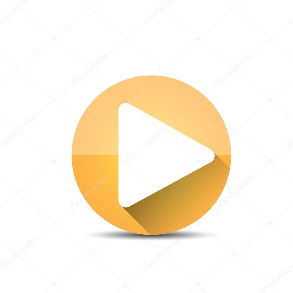 Orange Play button . vector illustration