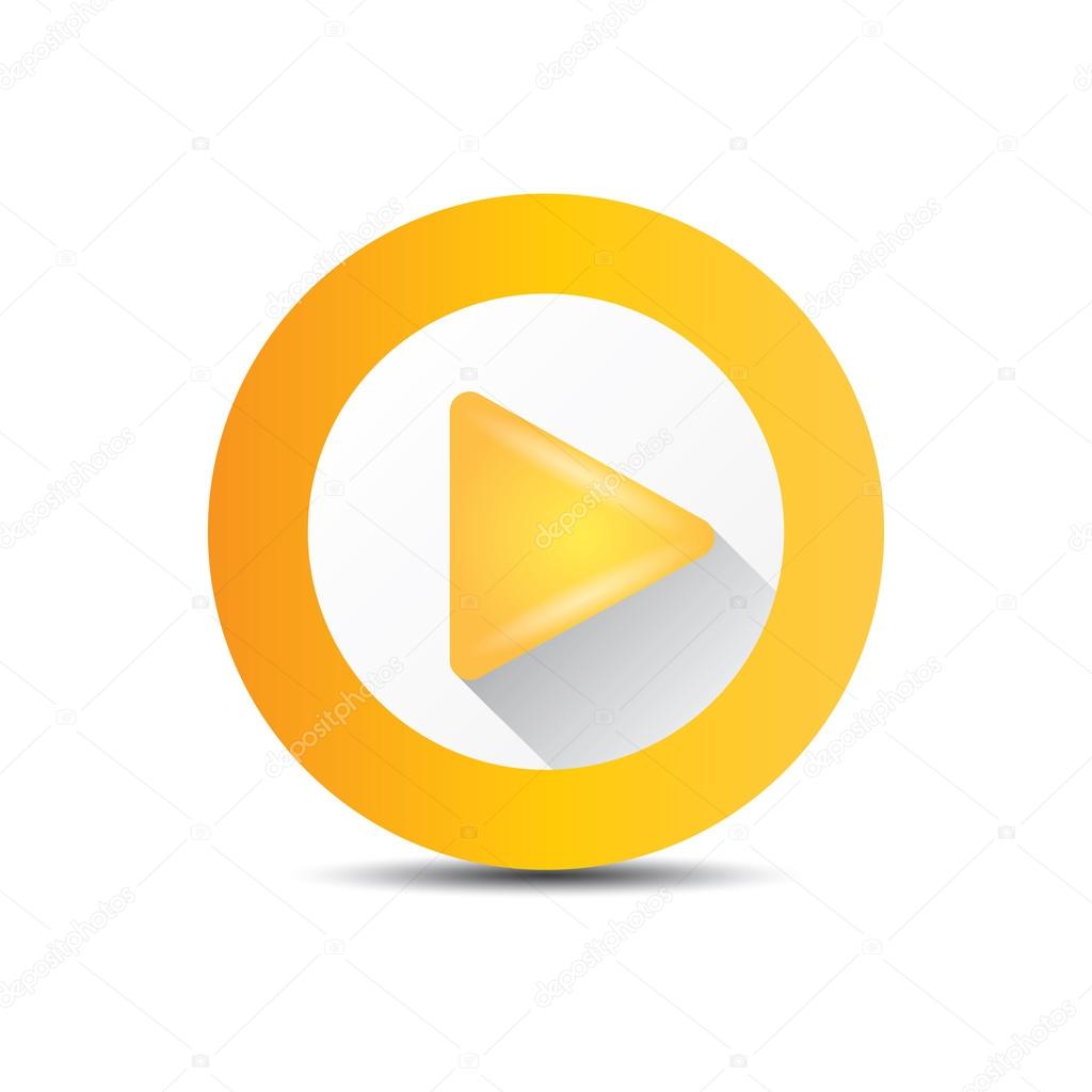 Orange Play button . vector illustration