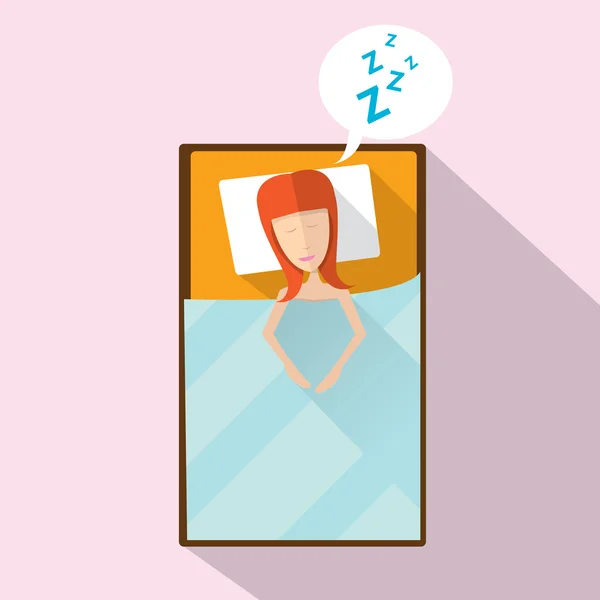 Mujer dormida vector ilustración — Vector de stock