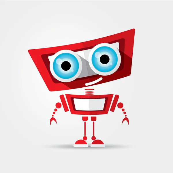 Personaje de dibujos animados lindo robot verde — Vector de stock