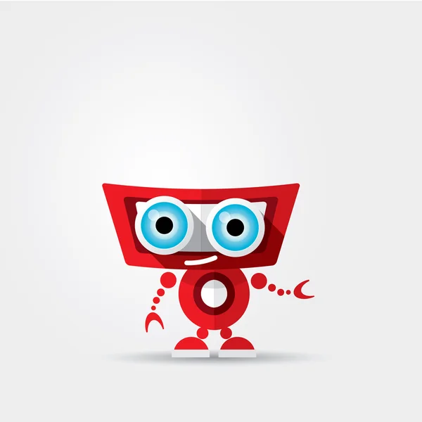 Cartoon personaggio carino robot verde — Vettoriale Stock