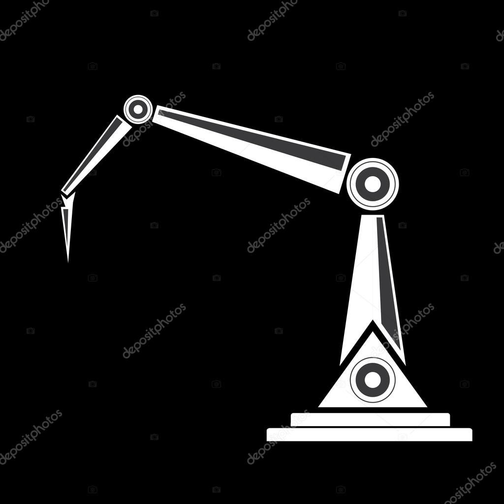 Vector robotic arm symbol icon. robot hand