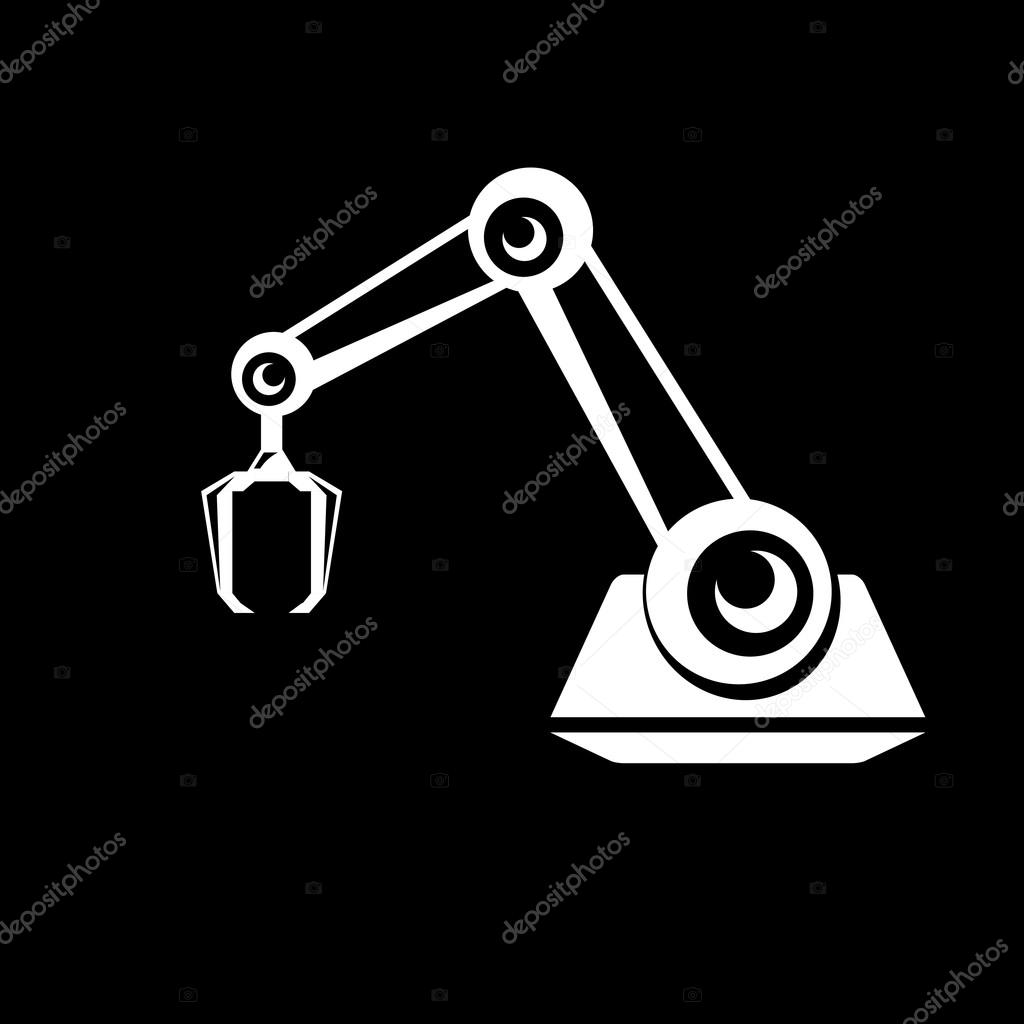 Vector robotic arm symbol icon. robot hand