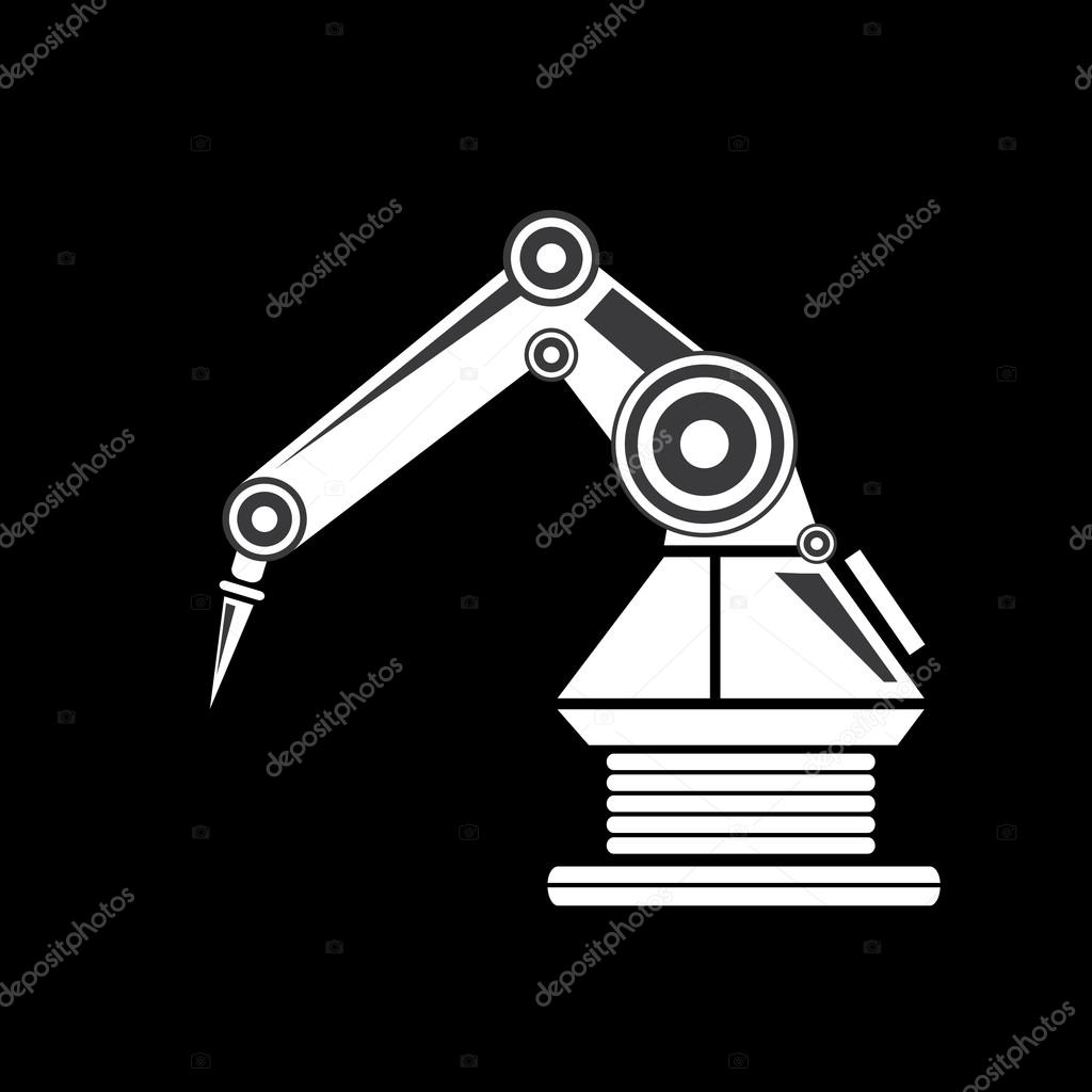 Vector robotic arm symbol icon. robot hand