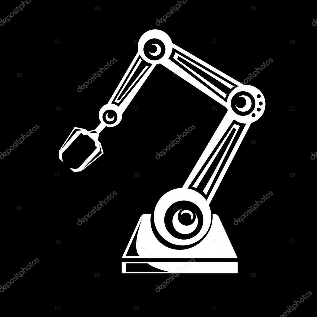 Vector robotic arm symbol icon. robot hand