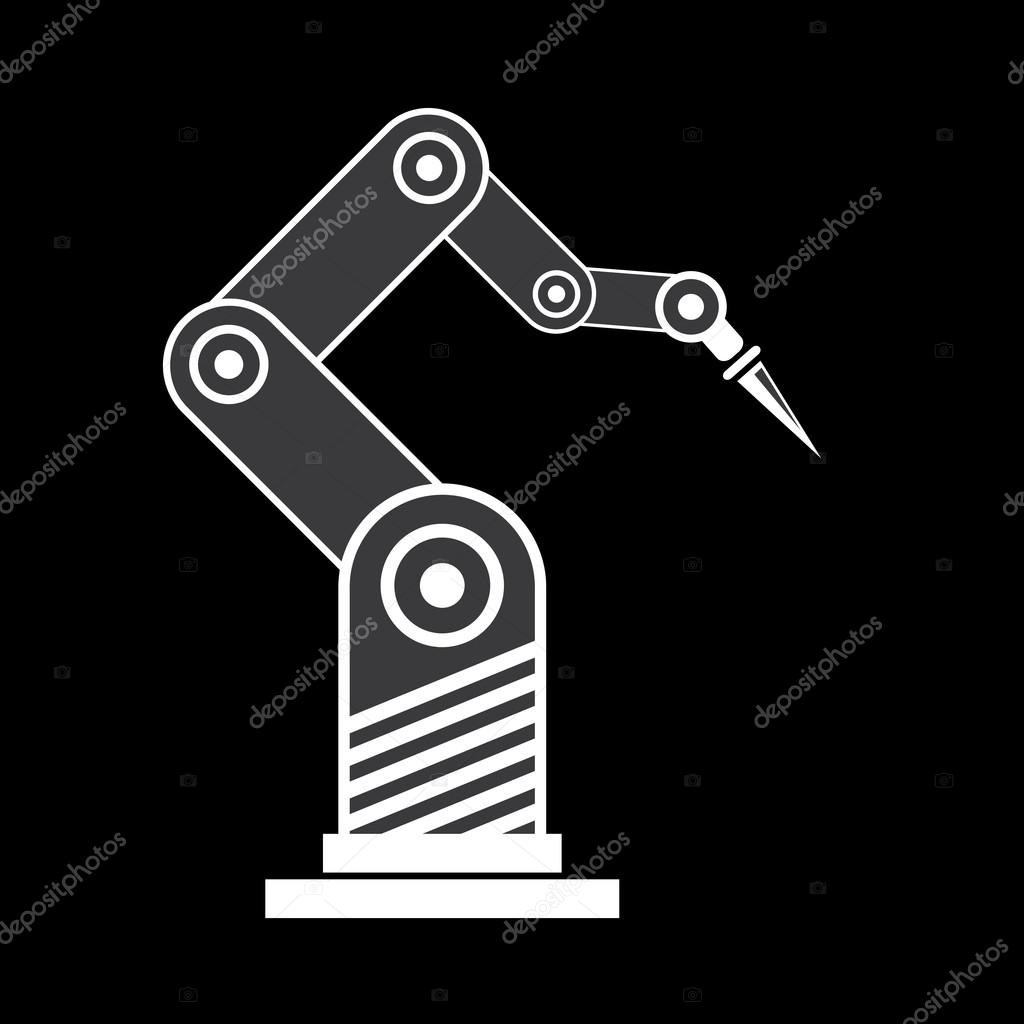 Vector robotic arm symbol icon. robot hand