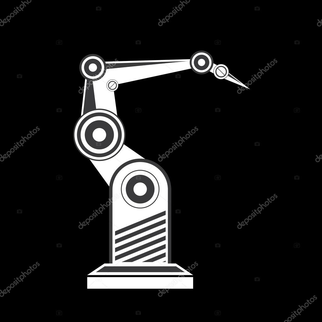Vector robotic arm symbol icon. robot hand