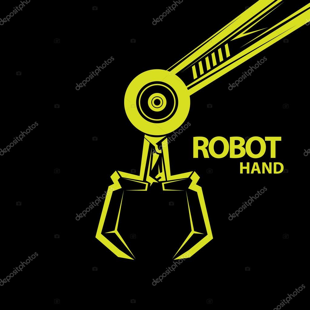 Vector robotic arm symbol icon. robot hand
