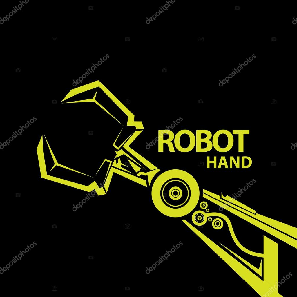 Vector robotic arm symbol icon. robot hand