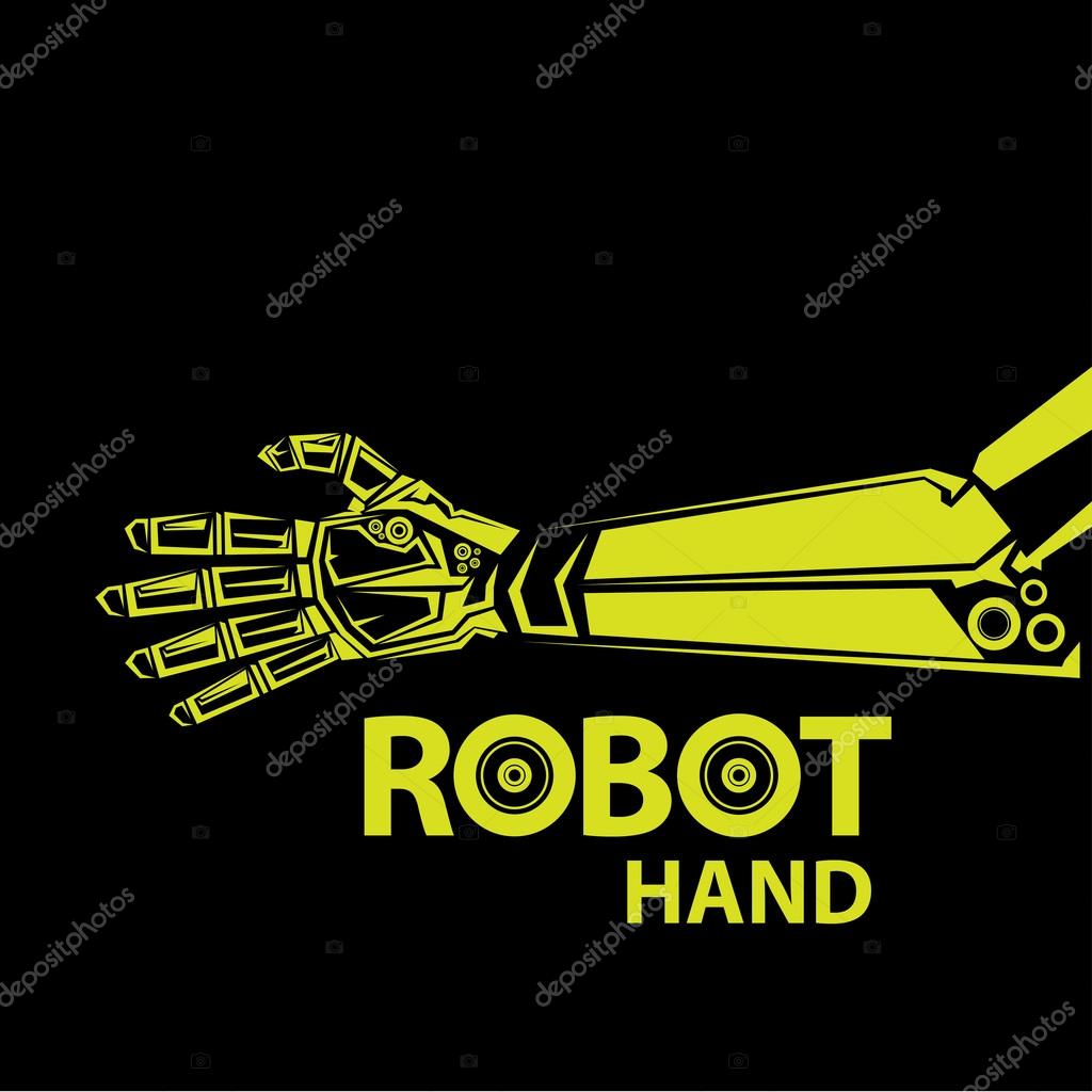 Vector robotic arm symbol icon. robot hand