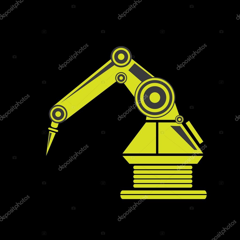 Vector robotic arm symbol icon. robot hand
