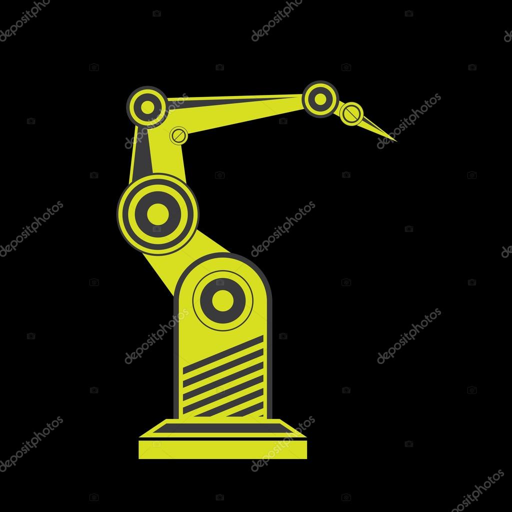 Vector robotic arm symbol icon. robot hand