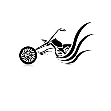 klasik motosiklet siluet vektör. Moto simgesi