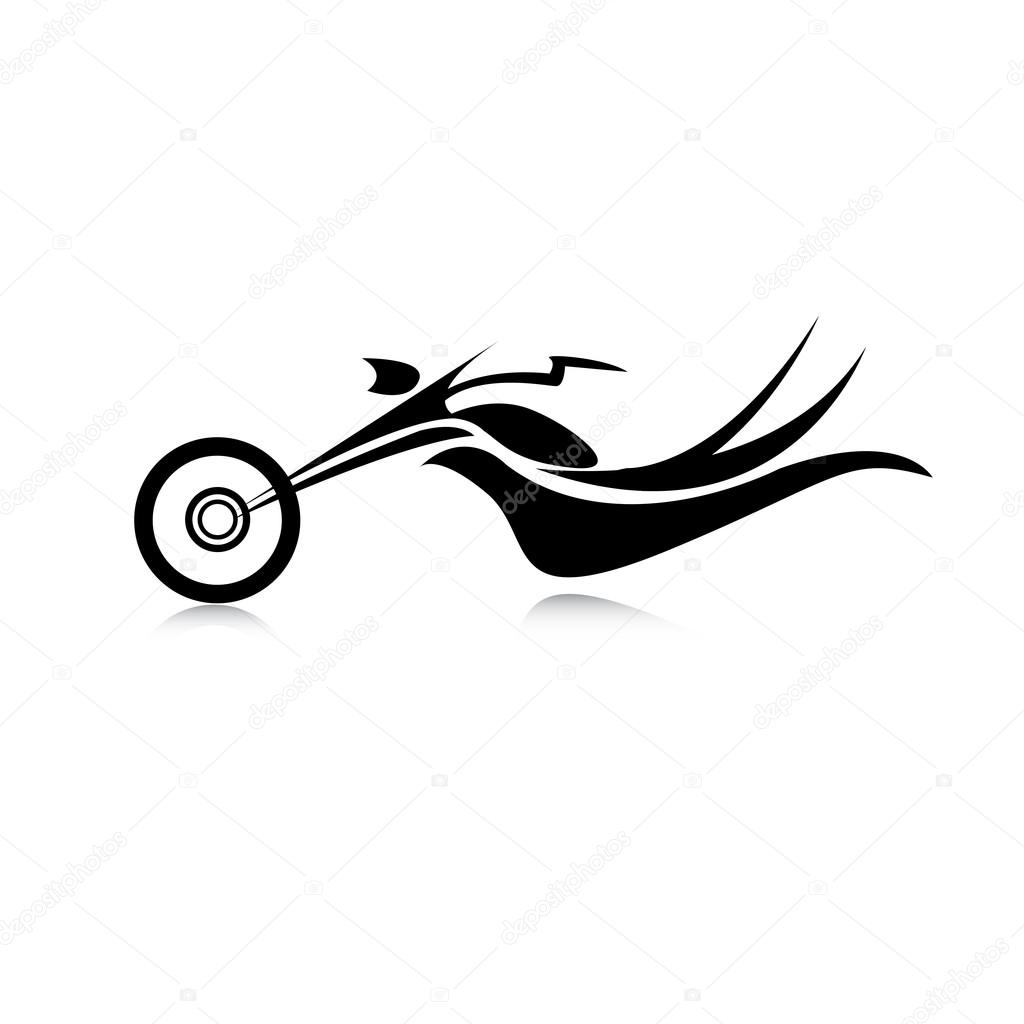 vector Silhouette of classic motorcycle. moto icon