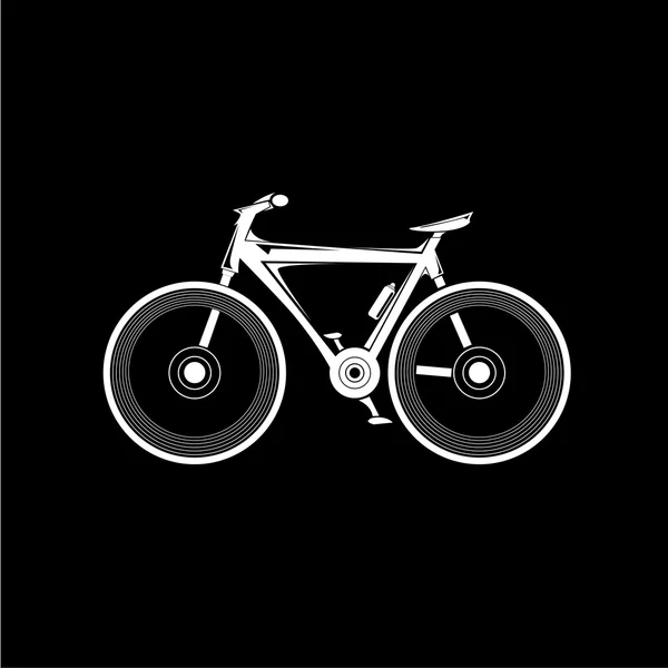 Bicicleta bicicleta silueta vector icono o logotipo — Vector de stock