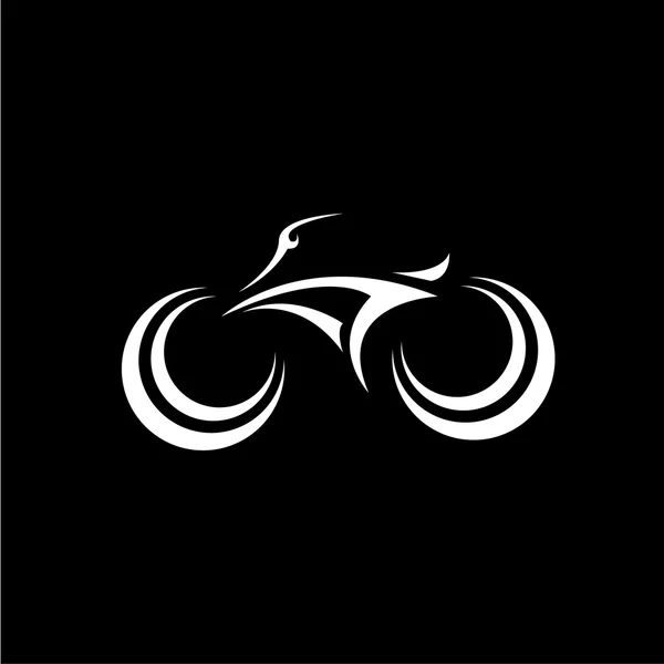 Bicicleta bicicleta silueta vector icono o logotipo — Archivo Imágenes Vectoriales