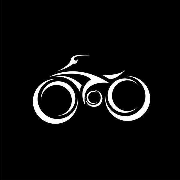 Bicicleta bicicleta silueta vector icono o logotipo — Archivo Imágenes Vectoriales