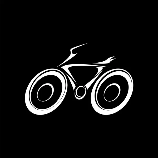 Bicicleta bicicleta silueta vector icono o logotipo — Archivo Imágenes Vectoriales