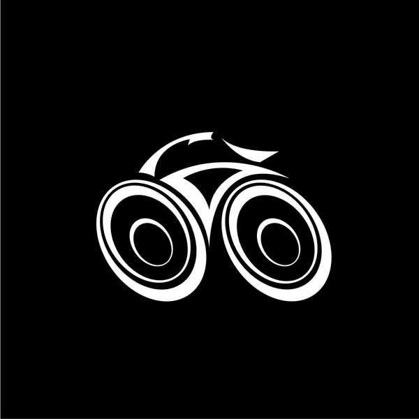 Cykel cykel silhuett vektor ikonen eller logotyp — Stock vektor