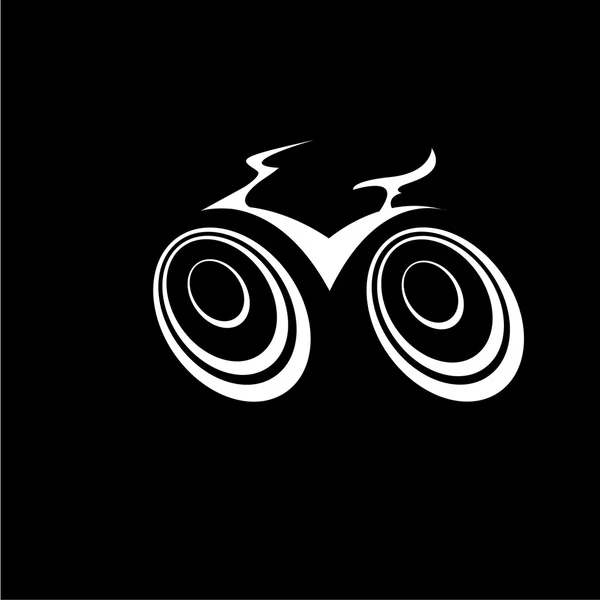 Bicicleta bicicleta silueta vector icono o logotipo — Archivo Imágenes Vectoriales