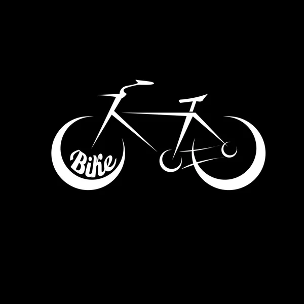 Bicicletta bicicletta silhouette vettore icona o logo — Vettoriale Stock