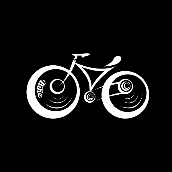 Bicicleta bicicleta silueta vector icono o logotipo — Archivo Imágenes Vectoriales