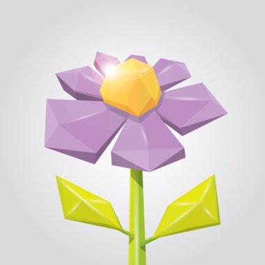 Conceptual polygonal color spring flower. clipart