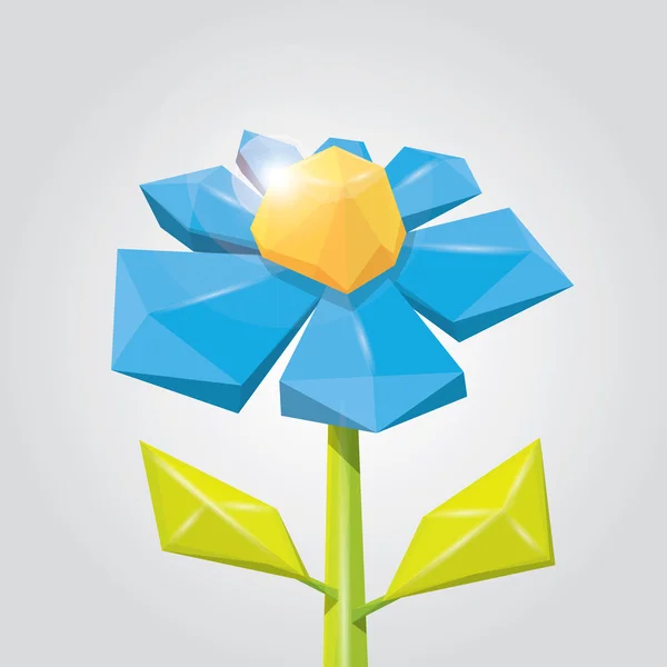 Conceptual polygonal color spring flower. — Stock Vector