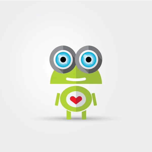 Cartoon karakter Cute groene Robot — Stockvector