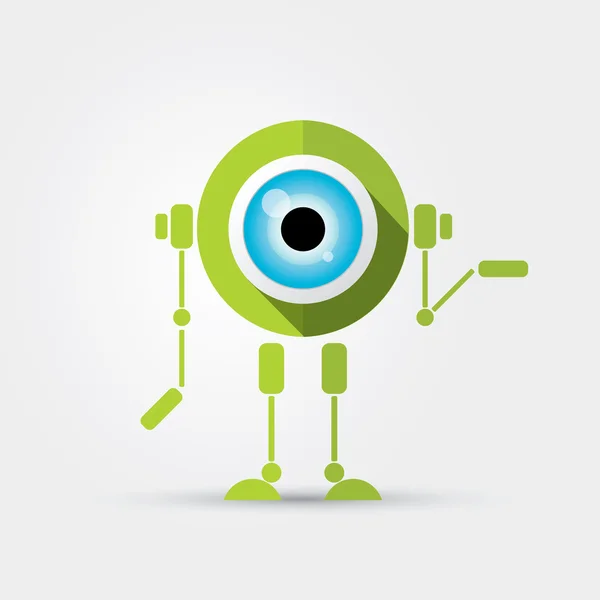 Cartoon karakter Cute groene Robot — Stockvector